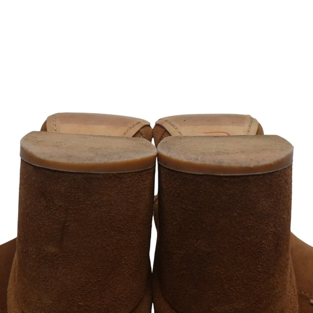 Toms Evie Brown Suede Heeled Ankle Boots Womens 7.5‎